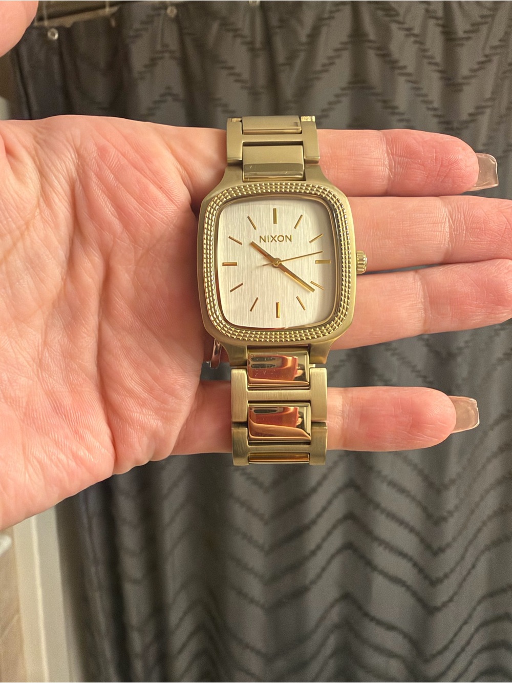 Nixon Gold-Tone Square Bracelet Watch